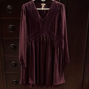 Matilda Jane Clothing Festive Fancy Plum Swiss Dot Dress